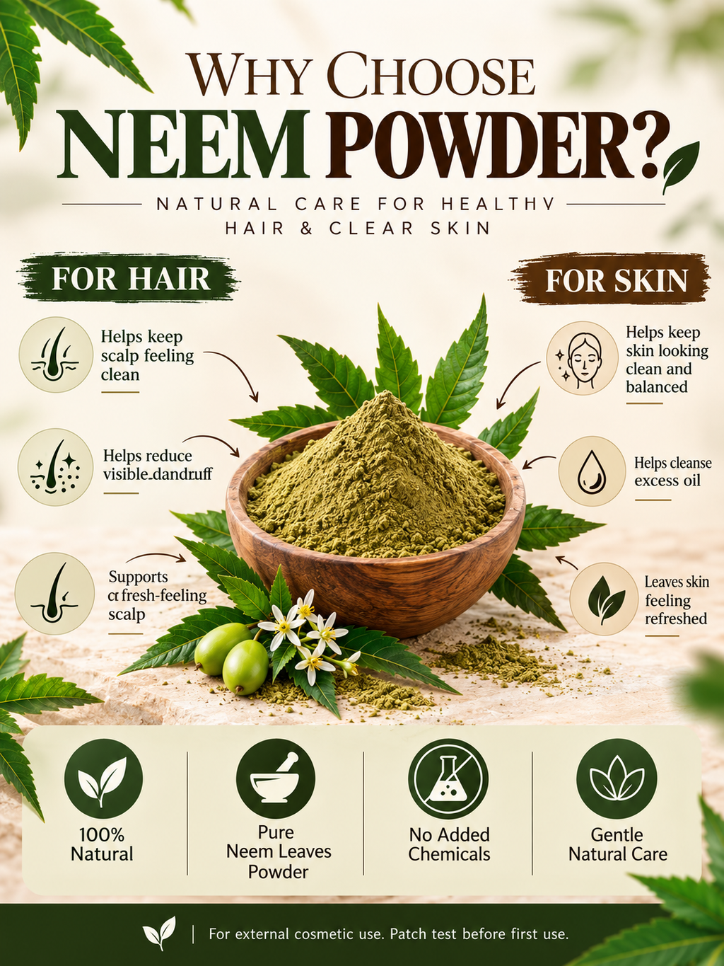 Arbuda Neem Powder 50g – Natural Neem Leaf Powder for Hair Mask & Face Pack