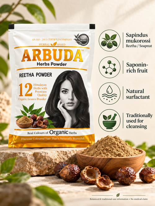 Arbuda Reetha Powder 50g – Natural Soapnut Powder for Hair Wash & Face Cleansing