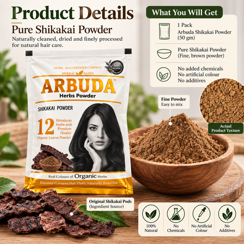 Arbuda Shikakai Powder 50g – Natural Herbal Hair Cleanser Powder