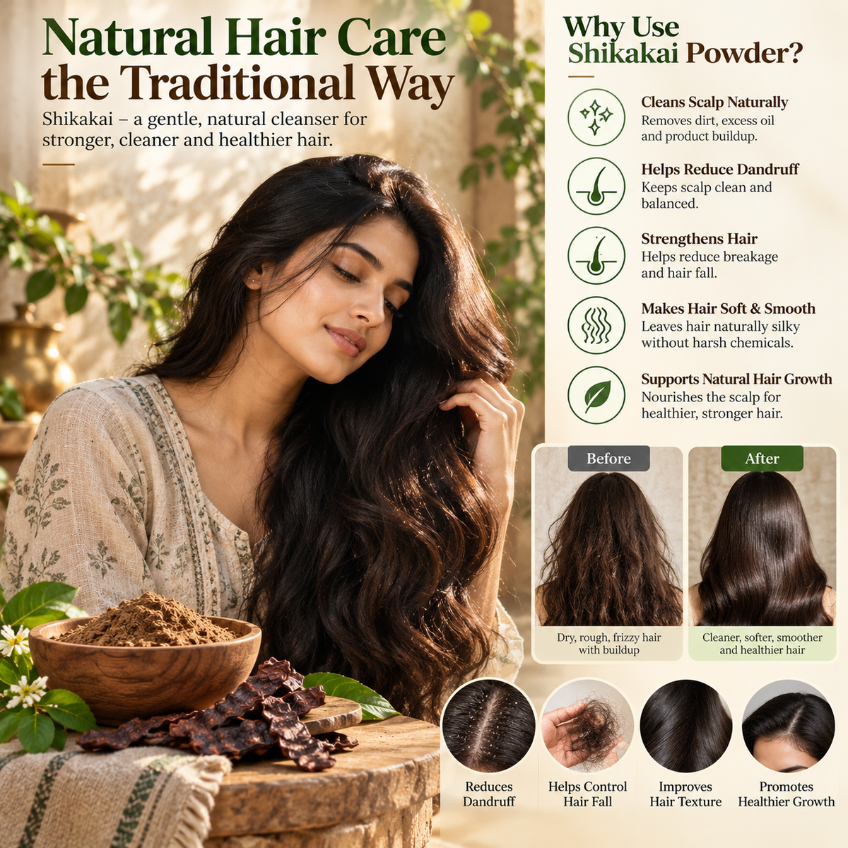 Arbuda Shikakai Powder 50g – Natural Herbal Hair Cleanser Powder